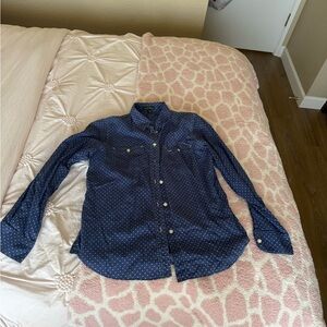 Ralph Lauren Dark Blue Button Down Womens Shirt